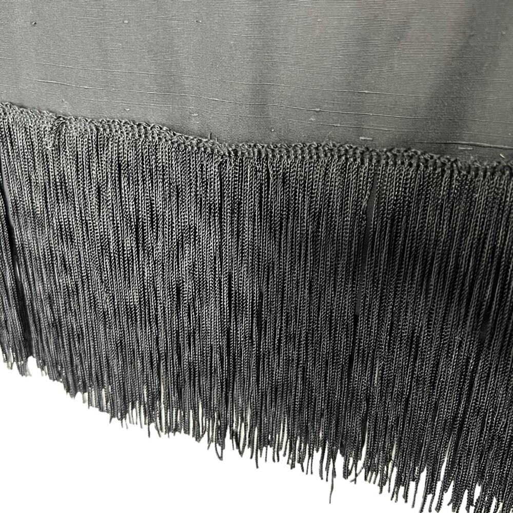 Vintage 80s black fringe flapper shift dress size small Costume - Picture 4 of 4